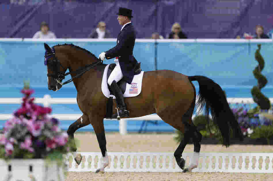 Jan Ebeling rides Rafalca in the equestrian dressage competition at the 2012 Summer Olympics on Aug. 2. Rafalca is co-owned by Ann Romney, the wife of Republican presidential candidate Mitt Romney.