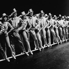 Actors onstage in A Chorus Line, around 1980.