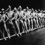 Actors onstage in A Chorus Line, around 1980.