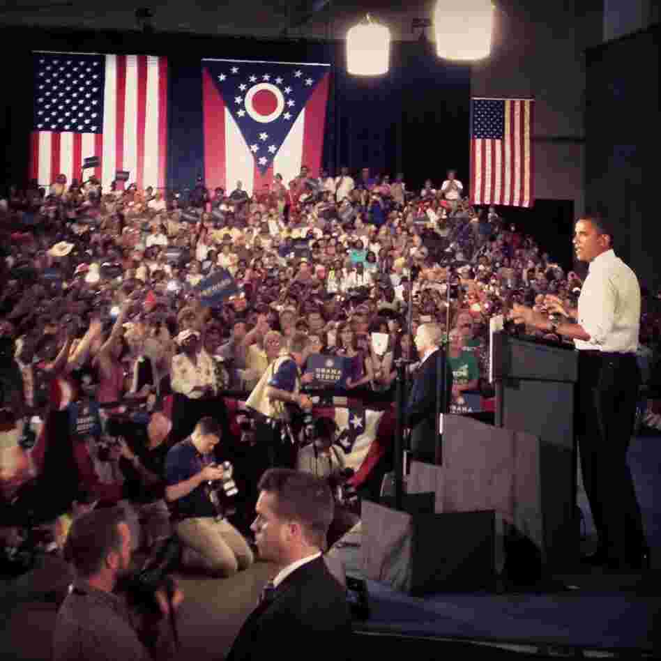 Obama speaks at a campaign rally in Akron, Ohio, on Wednesday.