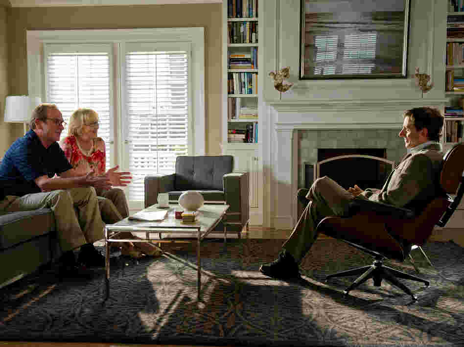 Earnest, unironic therapist Dr. Feld (right) is a departure for Steve Carell from some of his previous comic roles.