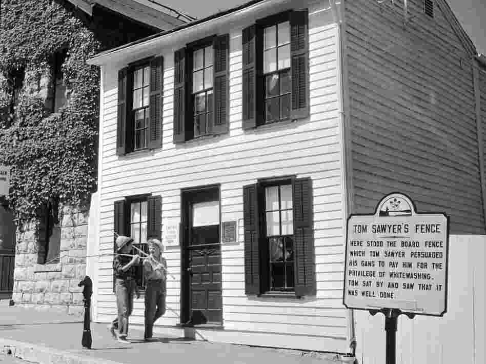 Twain's boyhood home in Hannibal, pictured circa 1955, is now a museum.