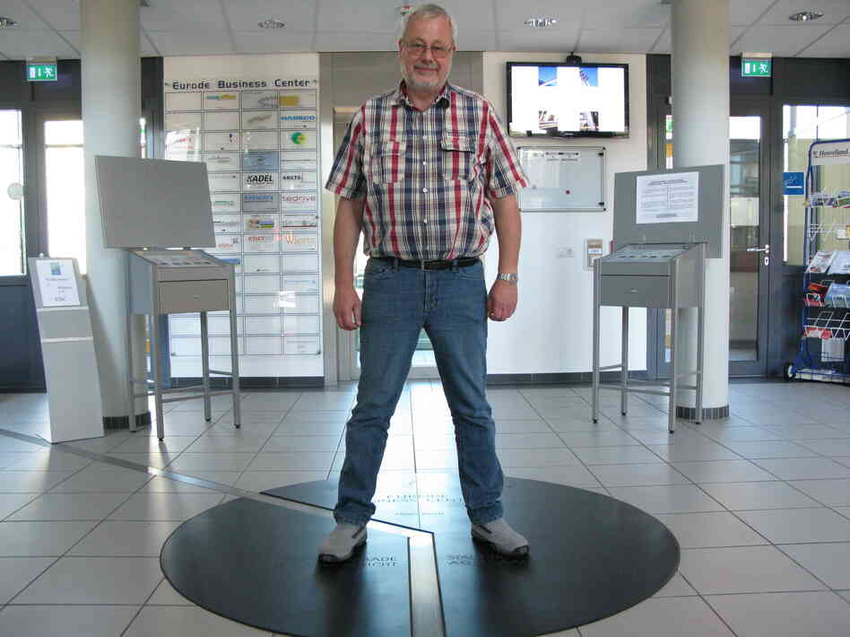 Hans Hover has one foot in Germany, and one in the Netherlands.