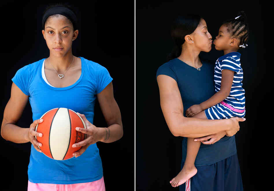 Candace Parker, basketball, with her daughter Lailaa.
