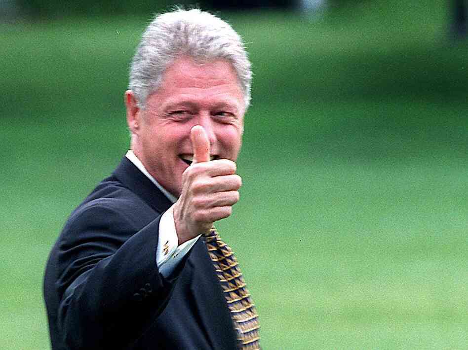 What a difference 14 years makes. Here, Bill Clinton departs the White House on July 31, 1998, after telling reporters he wouldn't take questions about the Monica Lewinsky investigation.