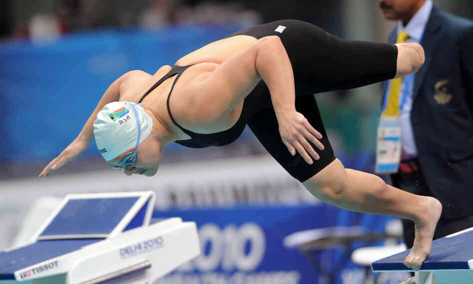 South African swimmer Natalie du Toit lost her leg after a scooter accident at age 17. Poet Mbali Vilakazi says du Toit "is everything the Olympics represent to me — the triumph of the human spirit."