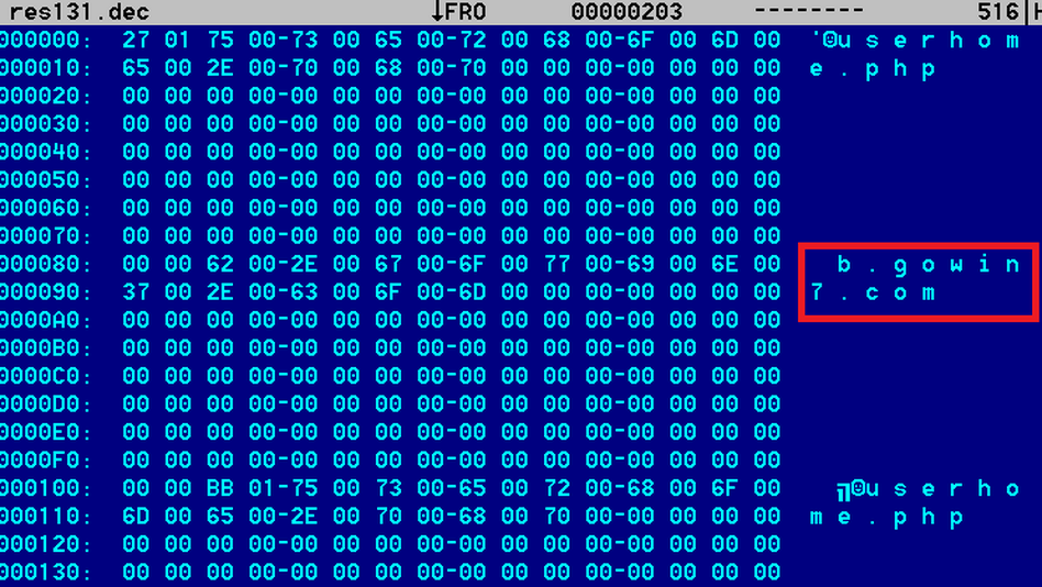 Decrypted configuration data.