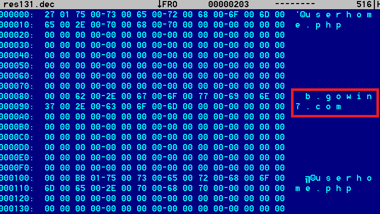 Decrypted configuration data.
