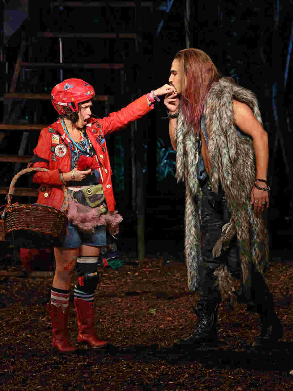 Sarah Stiles and Ivan Hernandez are Little Red and the Wolf — whose encounter in Into the Woods brings the fairy tale's charged sexuality forcefully to the surface.