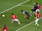 American Carli Lloyd heads in a goal in the first half to put the U.S. up 1-0 against Japan in the Olympic gold medal match. American Carli Lloyd heads in a goal in the first half to put the U.S. up 1-0 against Japan in the Olympic gold medal match.