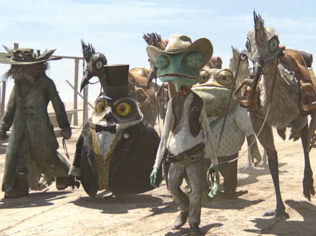 In Rango, the town of Dirt goes through a drought caused by greedy corporations and politicians, not by nature.