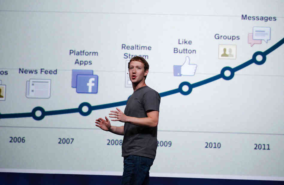 Facebook CEO Mark Zuckerberg talks about history of Facebook during the f/8 conference in San Francisco.