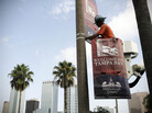 The Tampa Bay Host Committee for the Republican National Convention began installing banners on Wednesday. The Tampa Bay Host Committee for the Republican National Convention began installing banners on Wednesday.