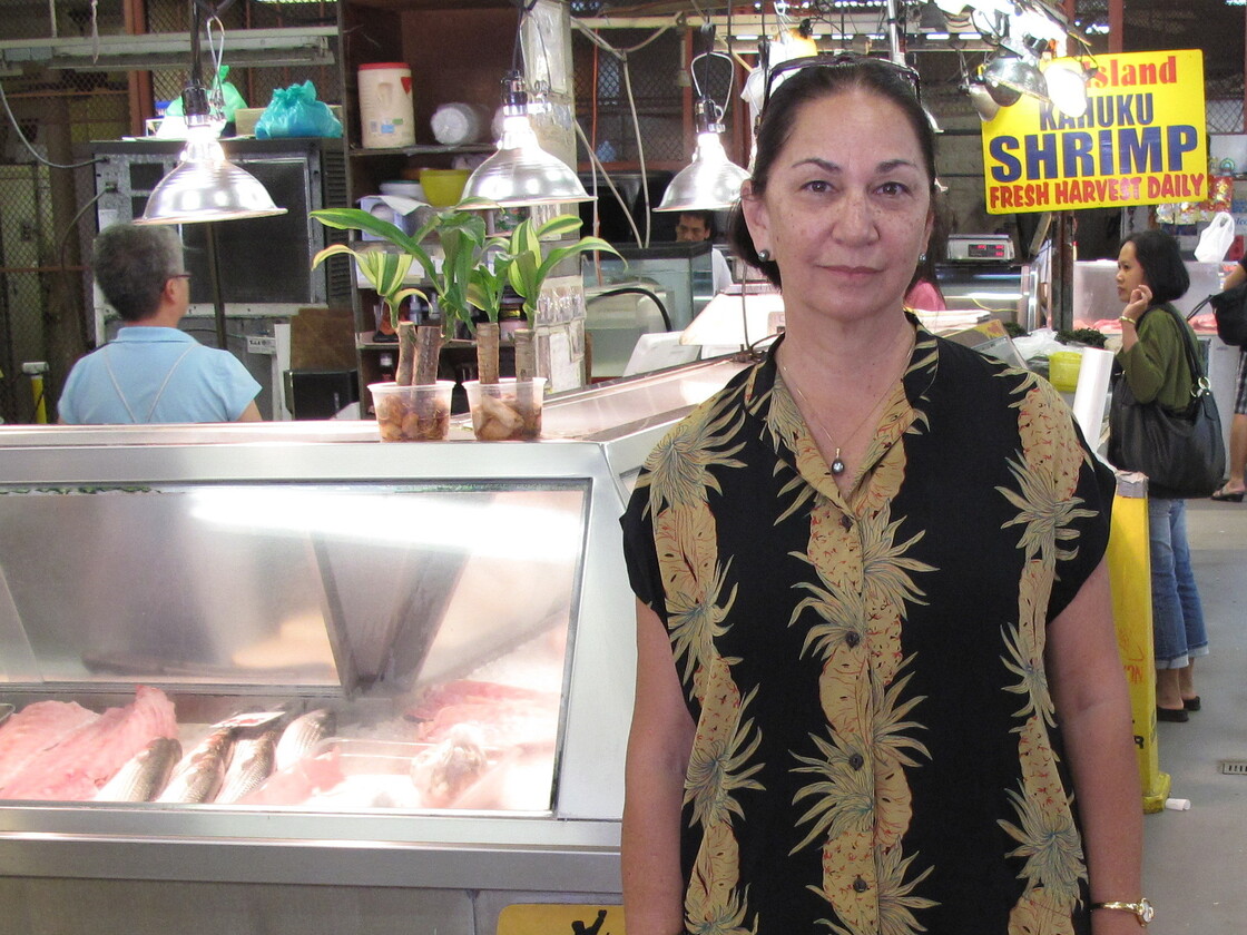 Kneubuhl at the famous Oahu Public Market.