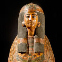 This delicately painted Egyptian mummy case was created around 3,000 years ago for a singer in the temple of the sun god Amun-Re.