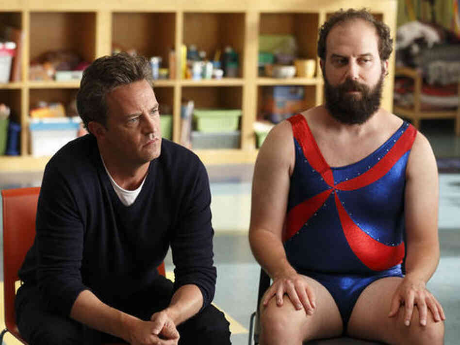 Matthew Perry and Brett Gelman of NBC's Go On appear in a promo shot especially for the Olympics.