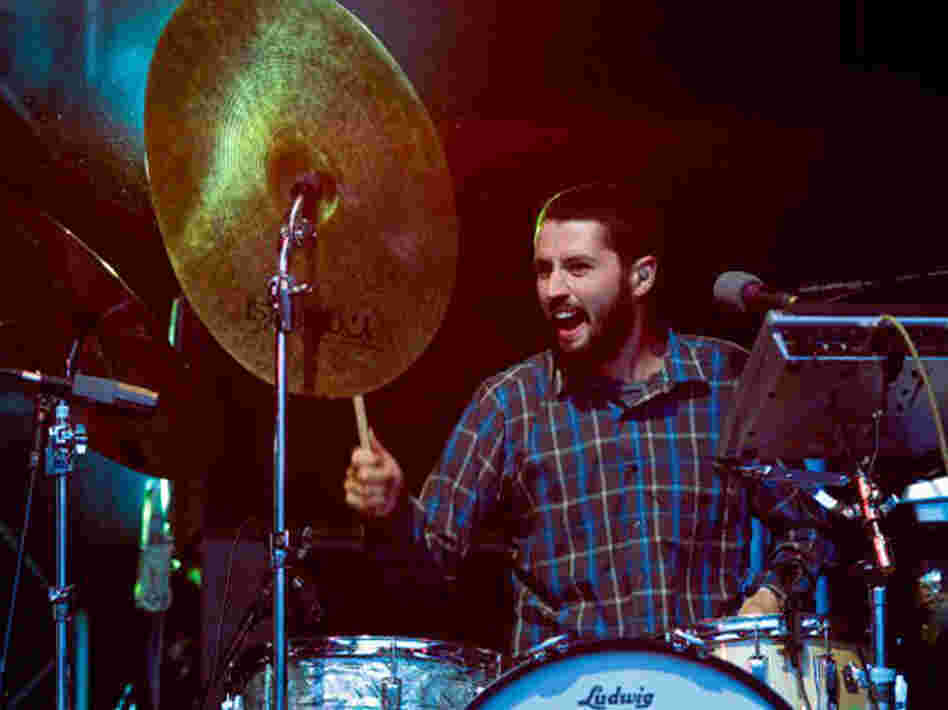 Sean Carey, performing live with Bon Iver Sean Carey, performing live with Bon Iver