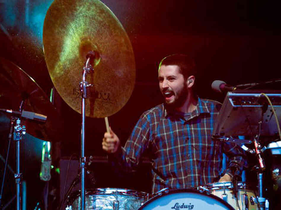 Sean Carey, performing live with Bon Iver Sean Carey, performing live with Bon Iver