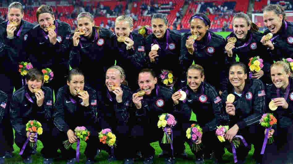 The U.S. women's soccer team won gold Thursday, in a victory that also kept the American women far ahead of the men in the number of medals won at the London Games: 100 to 59.