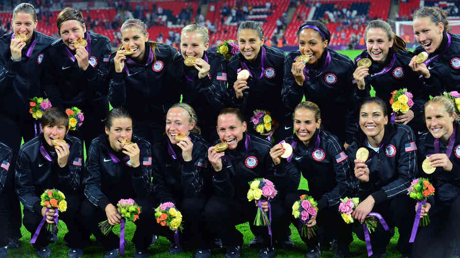 The U.S. women's soccer team won gold Thursday, in a victory that also kept the American women far ahead of the men in the number of medals won at the London Games: 100 to 59.