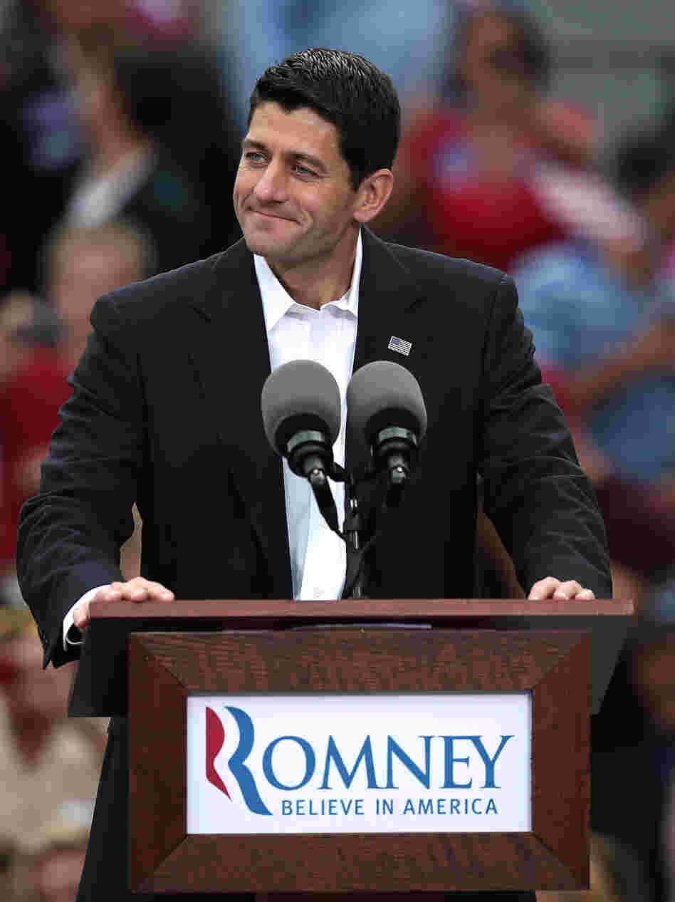 Rep. Paul Ryan of Wisconsin speaks after being announced by Republican presidential candidate Mitt Romney as his running mate in front of the USS Wisconsin in Norfolk, Va., on Saturday.