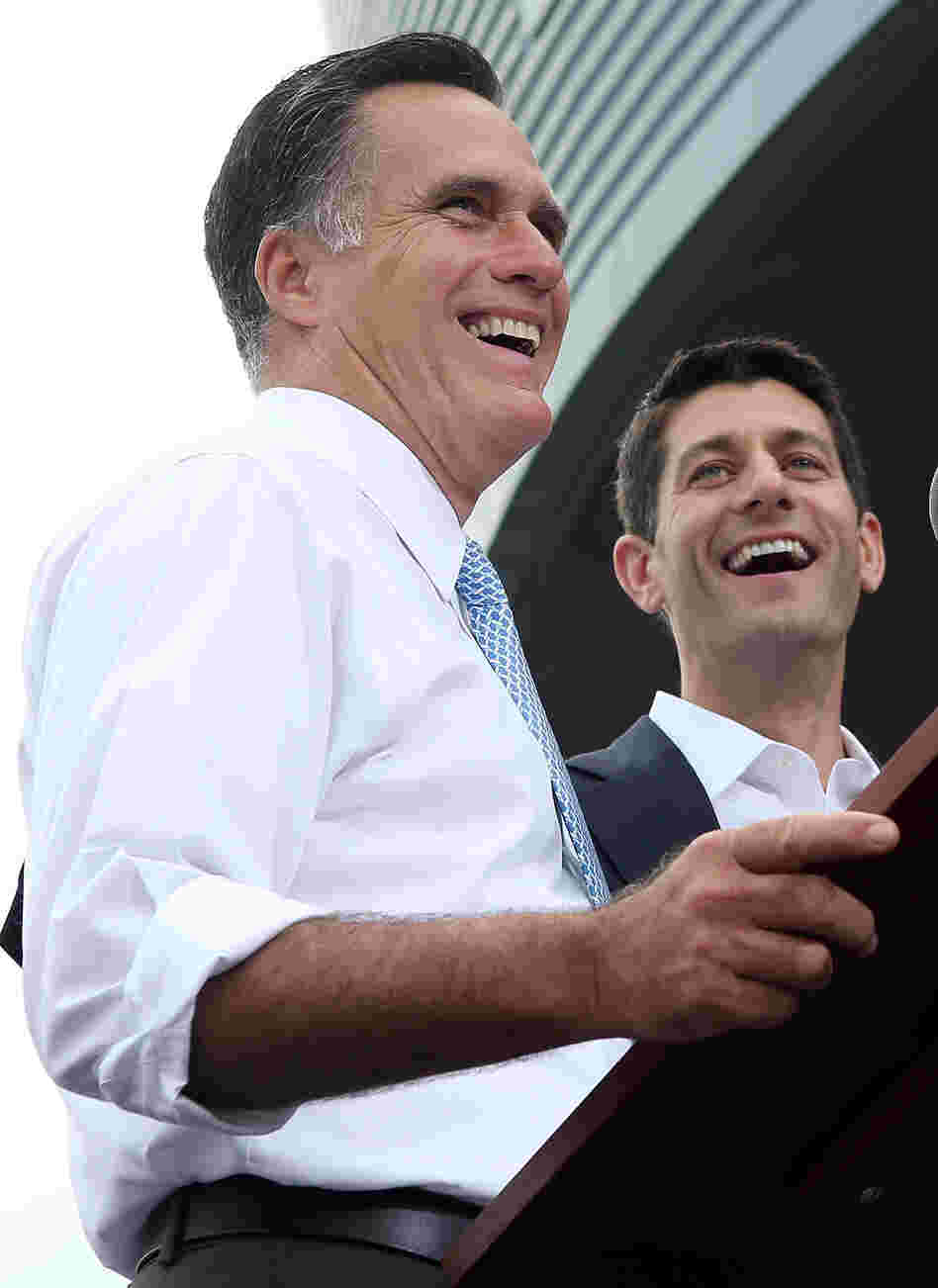 Mitt Romney introduces Rep. Paul Ryan of Wisconsin as his vice presidential running mate Saturday in Norfolk, Va.
