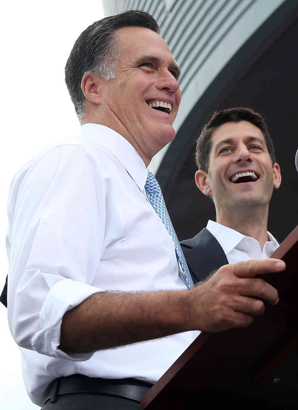 Mitt Romney introduces Rep. Paul Ryan of Wisconsin as his vice presidential running mate Saturday in Norfolk, Va.