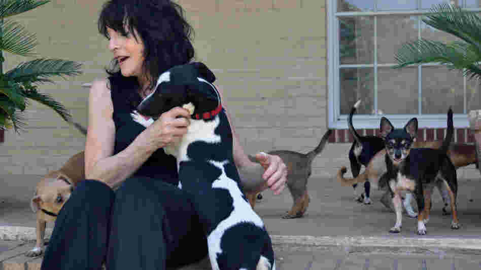 Carol Hirschi and her dogs.