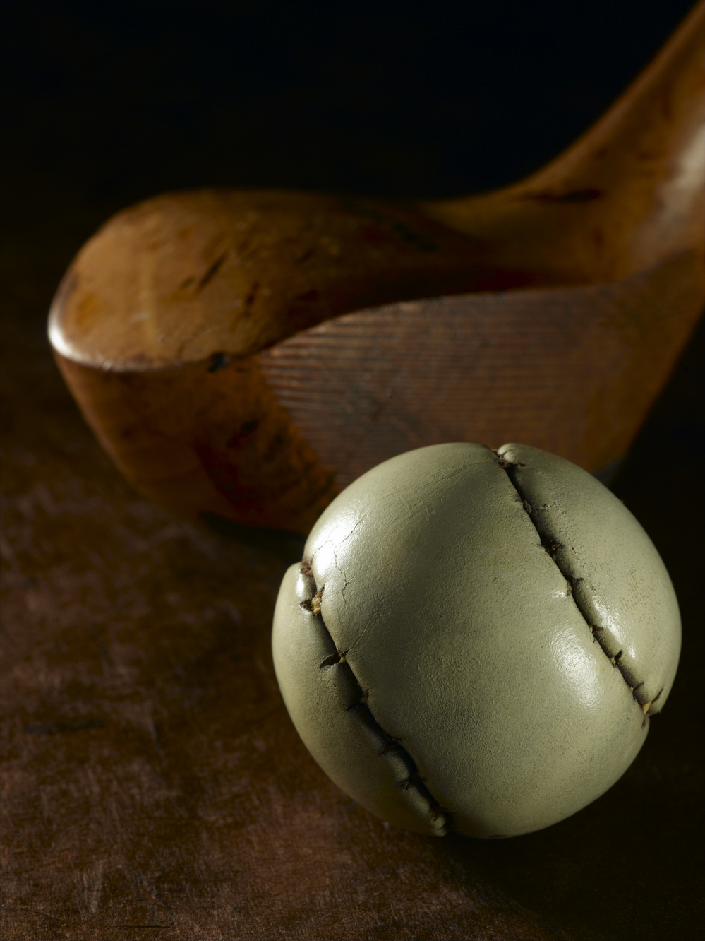 A "featherie" golf ball from the 1800s.