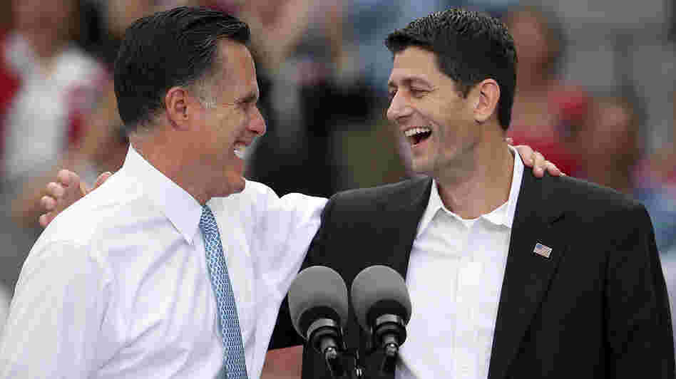 The Republican ticket at this morning's announcement in Norfolk, Va.: Former Massachusetts Gov. Mitt Romney, left, and Republican Rep. Paul Ryan of Wisconsin.