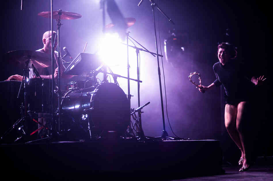 Drummer Erik Bodin relentlessly kept the momentum up with both a drum set and electronic drum pad.