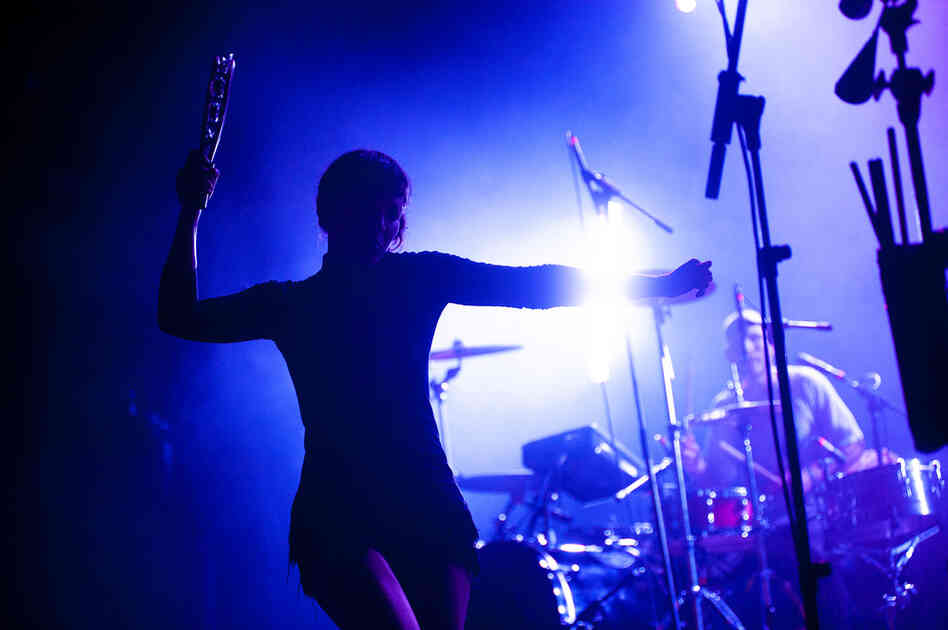 Nagano's fiery spirit brought down the house as she bounced about banging on unique acoustic and electronic percussion instruments.