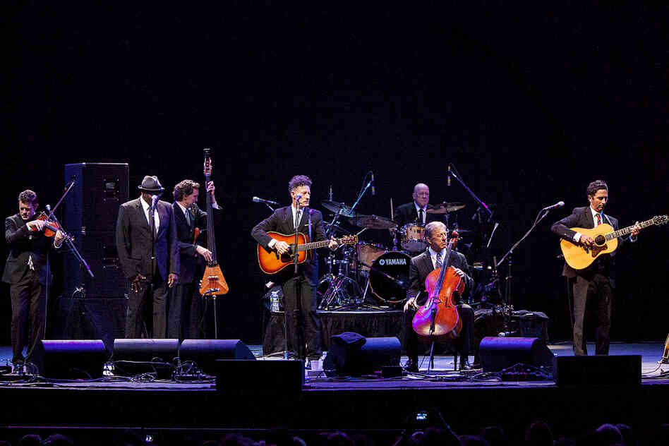 Lyle Lovett (center) and his Acoustic Group perform at Prospect Park Bandshell during Celebrate Brooklyn.