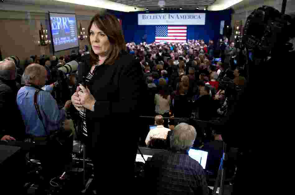 CNN's Candy Crowley at a Mitt Romney campaign event during the Iowa caucuses in January.