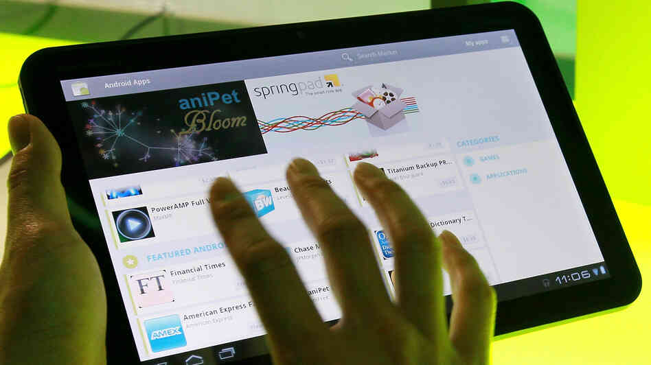 Google's Android 3.0 Honeycomb OS is demonstrated on a Motorola Xoon tablet during a media event at Google headquarters on Feb. 2, 2011. Google acquired Motorola Mobility in August 2011 for $12.5 billion.