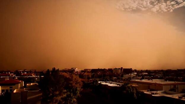 That's a wall of dirt and dust rolling over Phoenix on Saturday. (Screen grab from video posted on YouTube.)