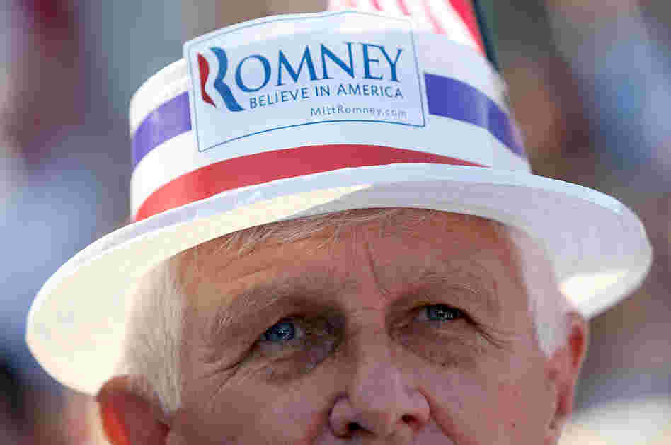 An audience member looks on during a campaign rally for GOP presidential candidate Mitt Romney in St. Augustine, Fla., on Monday. An audience member looks on during a campaign rally for GOP presidential candidate Mitt Romney in St. Augustine, Fla., on Monday.