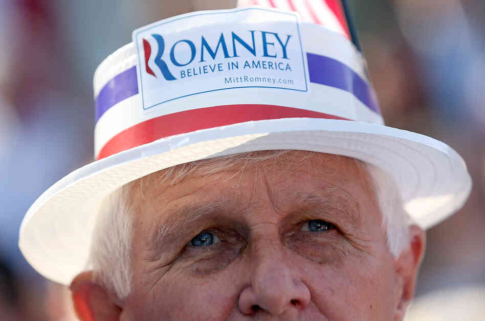 An audience member looks on during a campaign rally for GOP presidential candidate Mitt Romney in St. Augustine, Fla., on Monday. An audience member looks on during a campaign rally for GOP presidential candidate Mitt Romney in St. Augustine, Fla., on Monday.