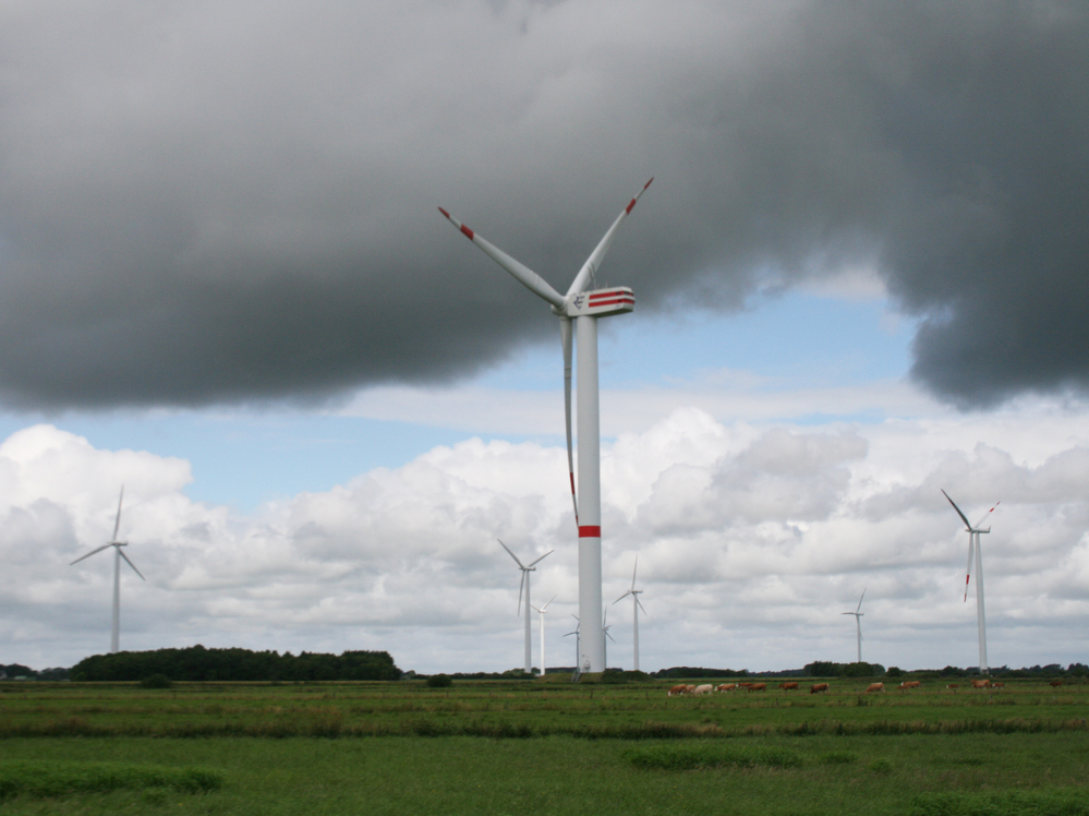 Wind turbines near Ellhoeft, in northern Germany, close to the Danish border. The challenge for Germany's new energy plan is how to transmit power generated in the north to the population centers in the south.