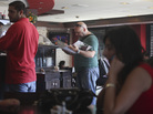 Palestinians order food at a coffee shop in the West Bank city of Ramallah on Sunday. Palestinians order food at a coffee shop in the West Bank city of Ramallah on Sunday.
