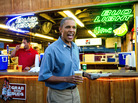 President Barack Obama gets a beer and a pork chop as he visits the Iowa State Fair in Des Moines. Earlier, the president gave a man at a coffee shop a bottle of the White House's home brew. President Barack Obama gets a beer and a pork chop as he visits the Iowa State Fair in Des Moines. Earlier, the president gave a man at a coffee shop a bottle of the White House's home brew.