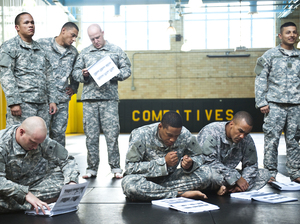 A training session for instructors who teach hand-to-hand combat, or combatives, at the Fort Benning military base in Georgia. A training session for instructors who teach hand-to-hand combat, or combatives, at the Fort Benning military base in Georgia.