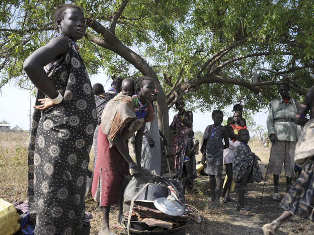 Members of the Murle tribe displaced by cattle raiding attacks are seen here in Pibor in South Sudan's eastern Jonglei state, on Jan. 5, in a photo released by the United Nations Mission in South Sudan.