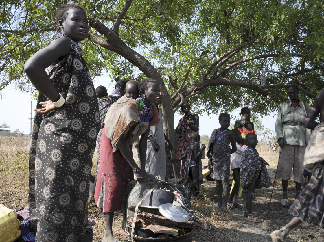 Members of the Murle tribe displaced by cattle raiding attacks are seen here in Pibor in South Sudan's eastern Jonglei state, on Jan. 5, in a photo released by the United Nations Mission in South Sudan.