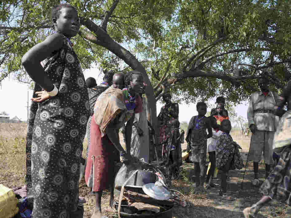 Members of the Murle tribe displaced by cattle raiding attacks are seen here in Pibor in South Sudan's eastern Jonglei state, on Jan. 5, in a photo released by the United Nations Mission in South Sudan.