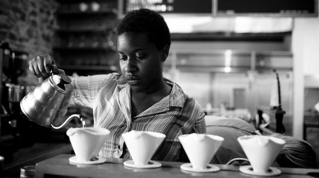 Samantha Kerr prepares coffee at Artifact Coffee in Baltimore, MD. (NPR)