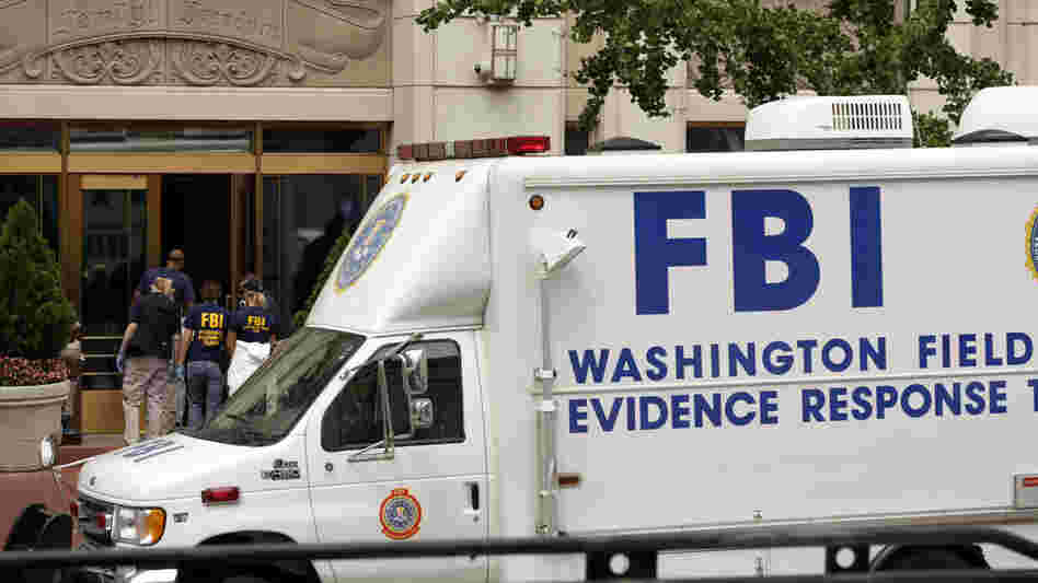 The scene Wednesday morning outside the Family Research Council in Washington, D.C., after the shooting.
