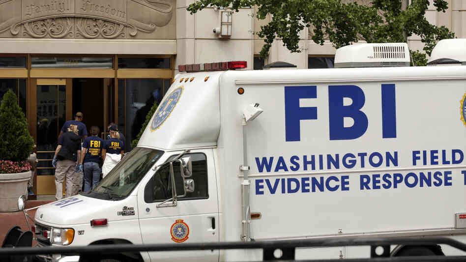 The scene Wednesday morning outside the Family Research Council in Washington, D.C., after the shooting.