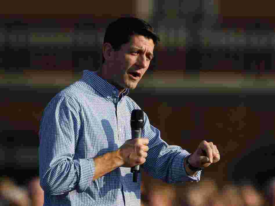 Republican vice presidential candidate Paul Ryan speaks at a campaign event at Miami University on August 15 in Oxford, Ohio.