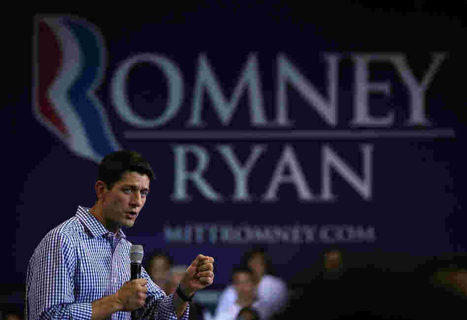 Republican vice presidential candidate Paul Ryan speaks during a campaign rally at West Springfield High School on Friday.